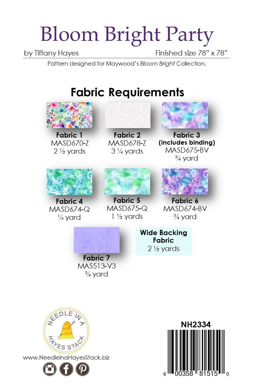 Bloom Bright Party Downloadable Pattern by Needle In A Hayes Stack