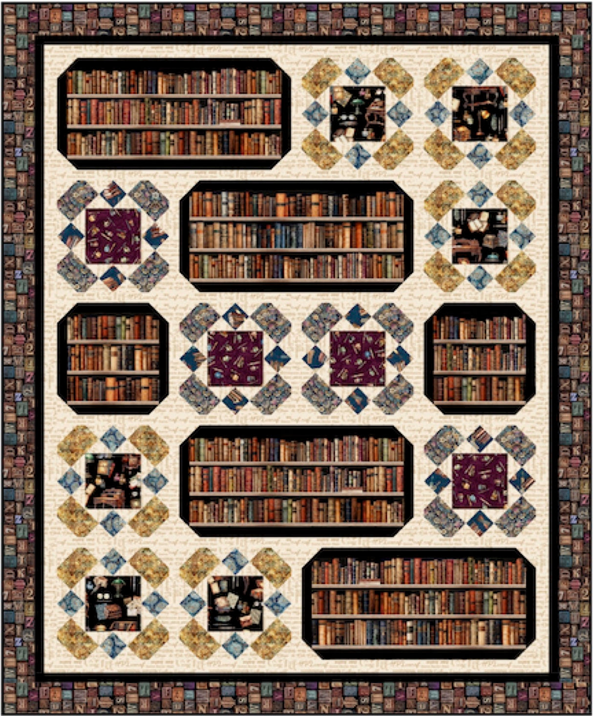 Book Lover's Oasis Downloadable Pattern by Pine Tree Country Quilts