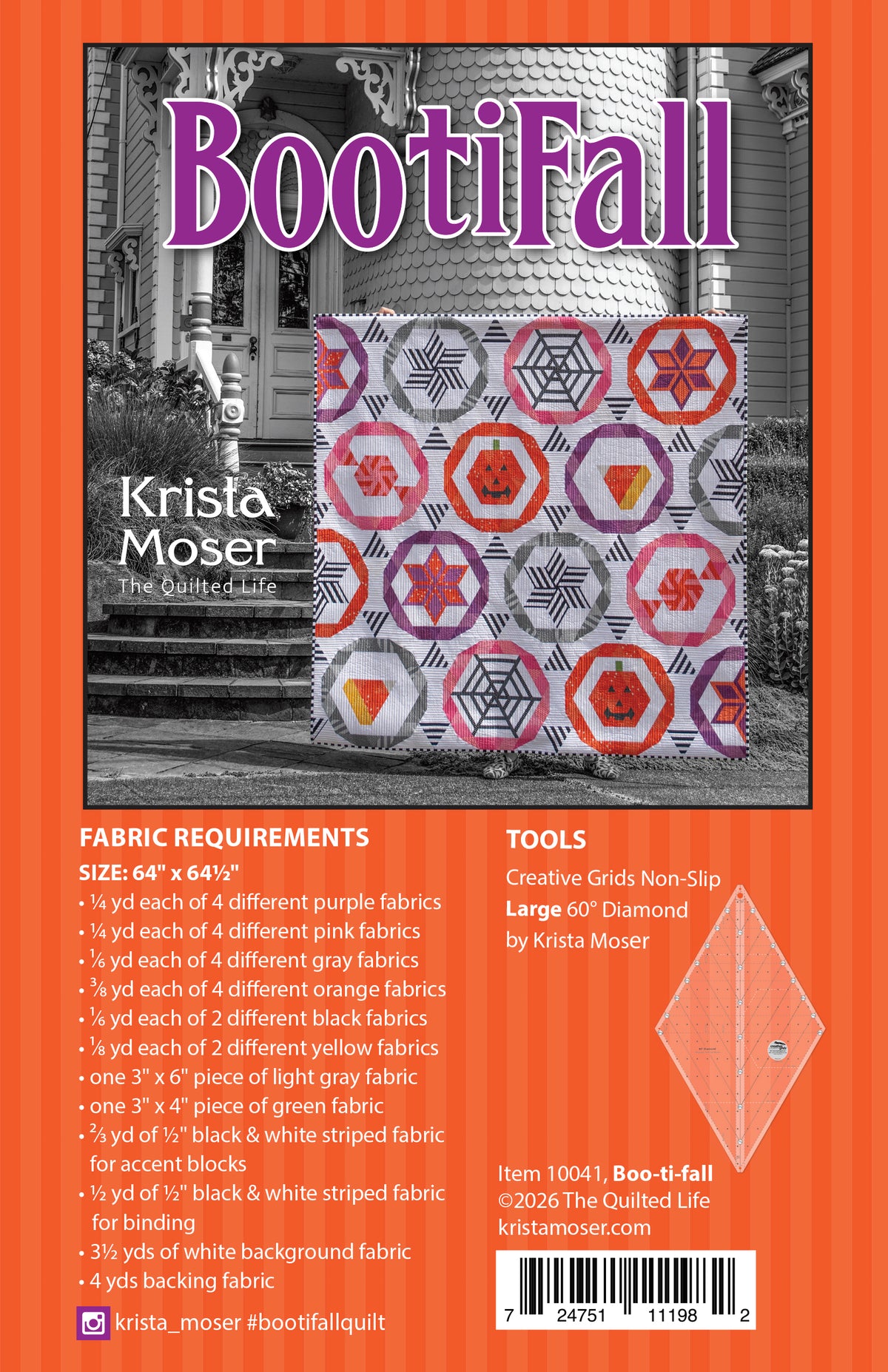 Back of the BOOtiFALL Downloadable Pattern by The Quilted Life