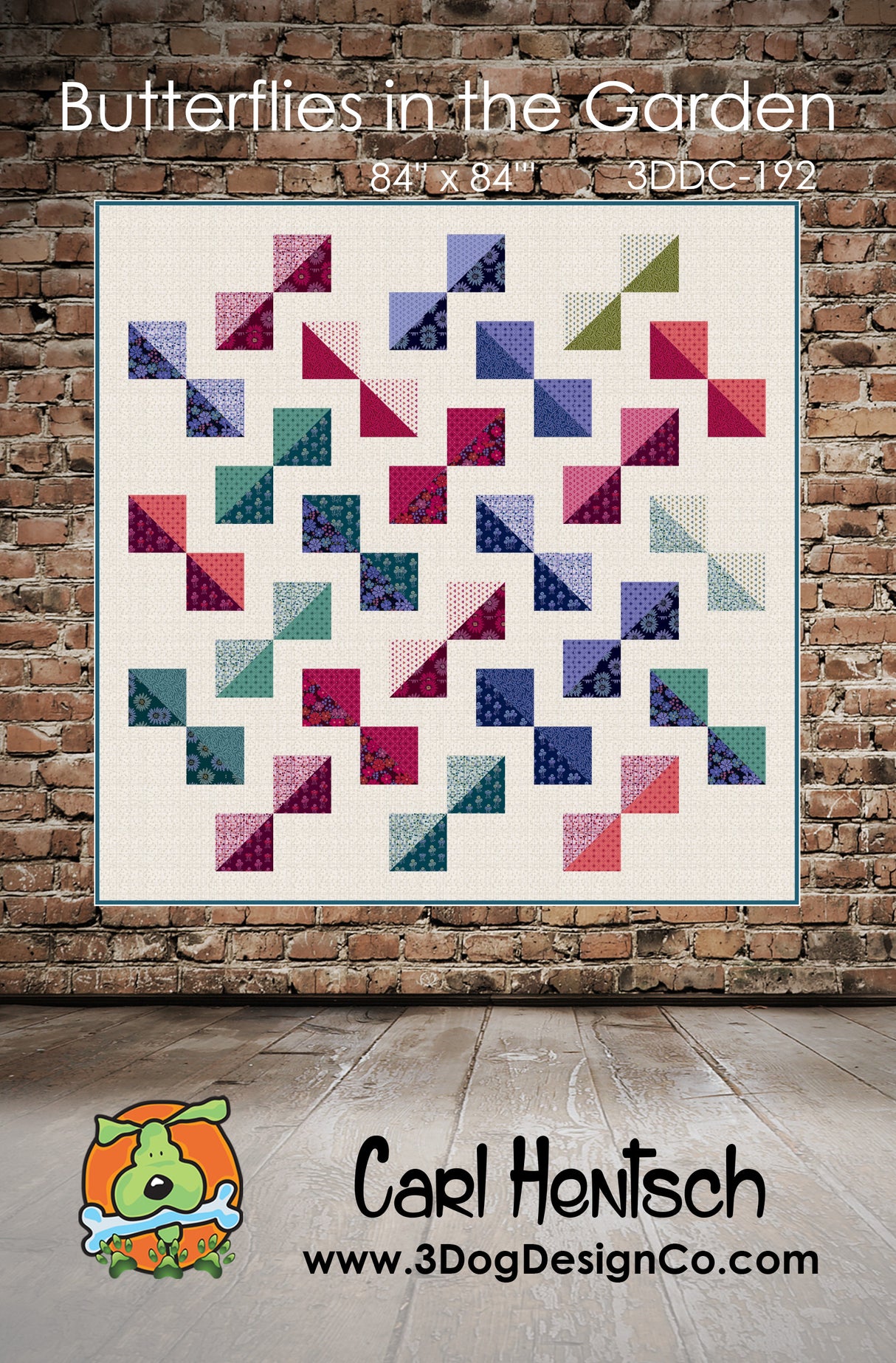 Butterflies in the Garden Downloadable Pattern by 3 Dog Design Co Quilt Patterns