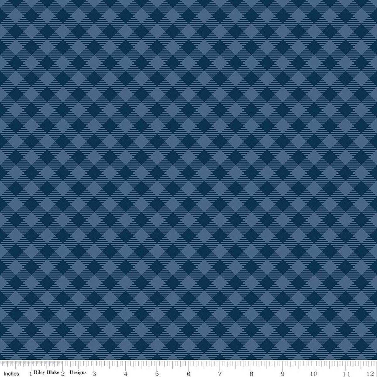Denim & Daisy Gingham Oxford Blue Quilt Fabric