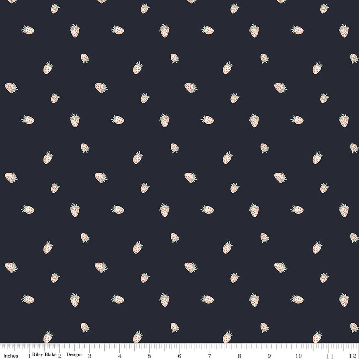 Hedgerow Haven Strawberries Midnight Quilt Fabric by Amber Elliot