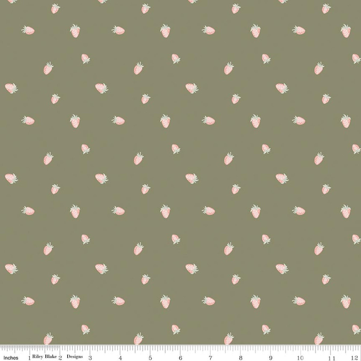 Hedgerow Haven Strawberries Rosemary Quilt Fabric by Amber Elliot