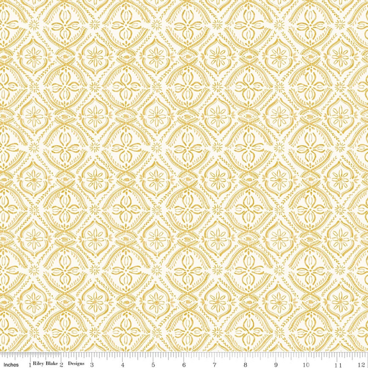 Blissful Moments Medallions Yellow Quilt Fabric