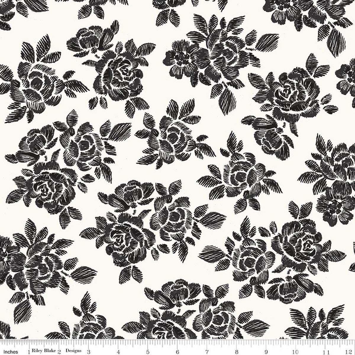 Moonlit Trellis Roses Cloud Quilt Fabric by My Minds Eye