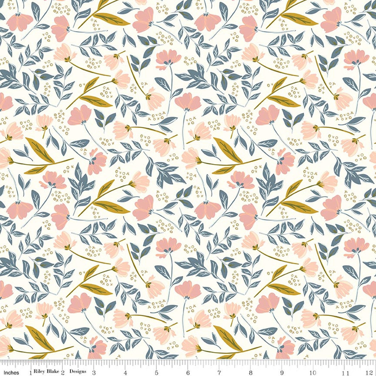 Petals & Hazel Main Off White Quilt Fabric by Simple Simon