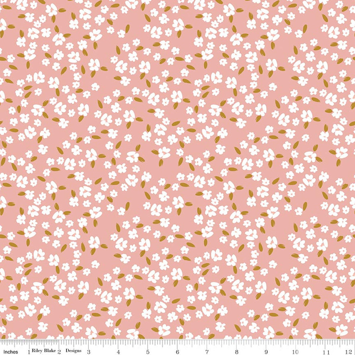 Petals & Hazel Blossoms Coral Quilt Fabric by Simple Simon