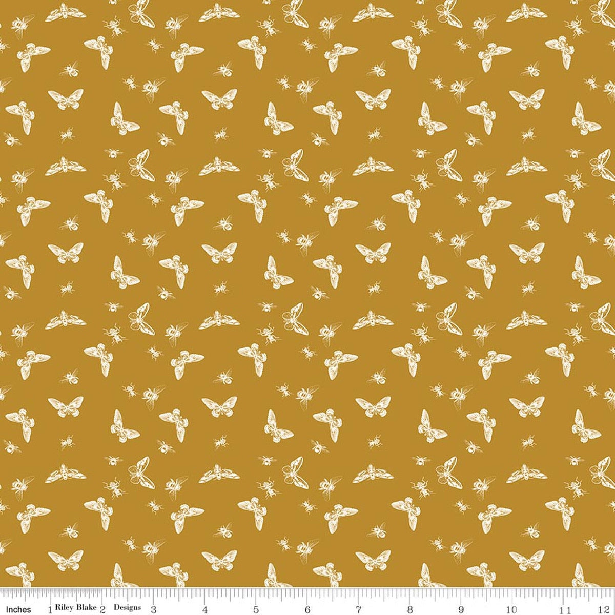 Petals & Hazel Flutter Butterscotch Quilt Fabric by Simple Simon
