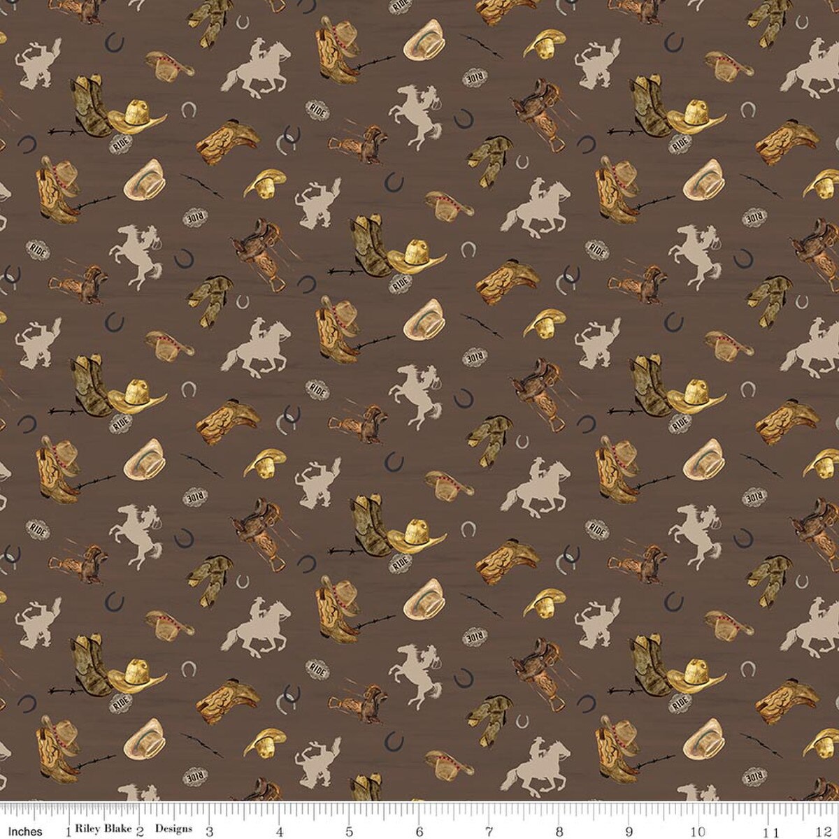 The Homestead Icon Toss Brown Quilt Fabric by The Homestead — Tara Reed