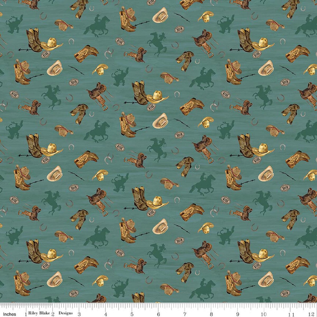 The Homestead Icon Toss Teal Quilt Fabric by The Homestead — Tara Reed