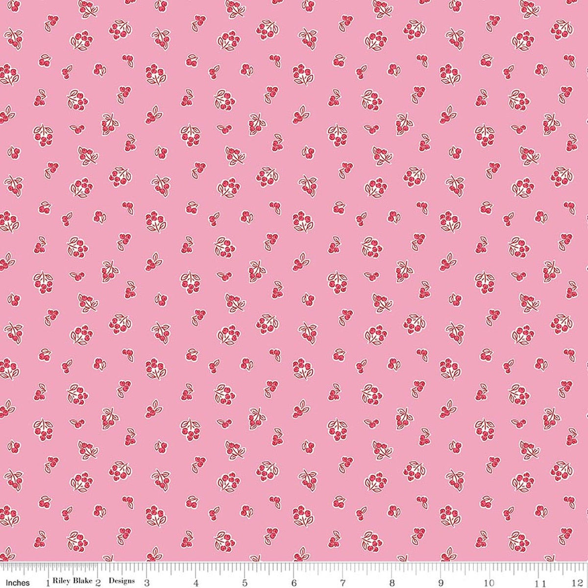 Traditional 30's Berries Pink Quilt Fabric