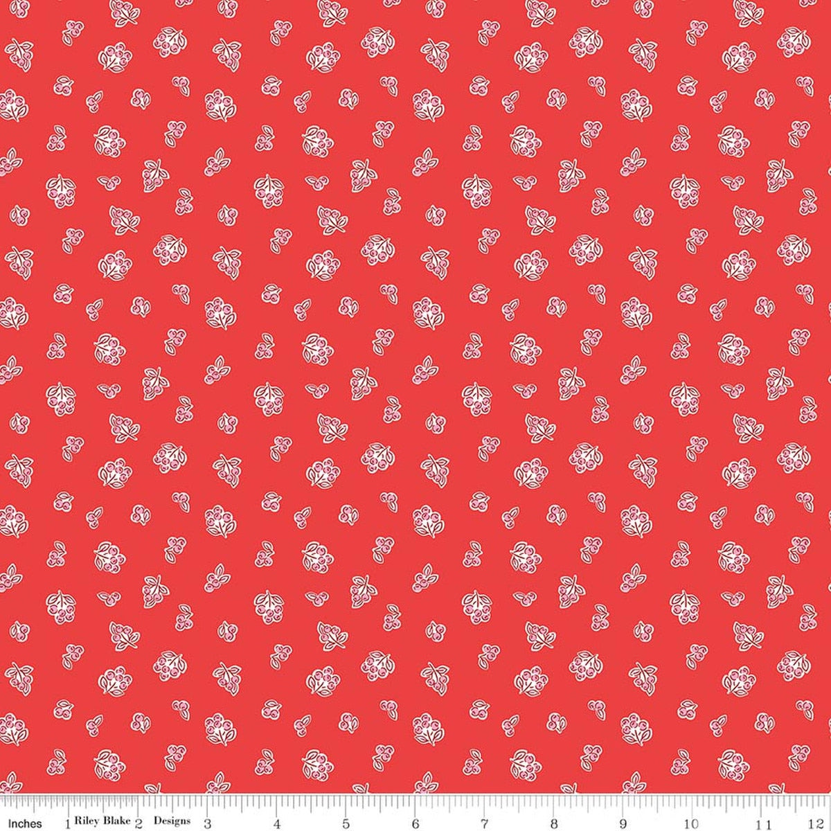 Traditional 30's Berries Red Quilt Fabric