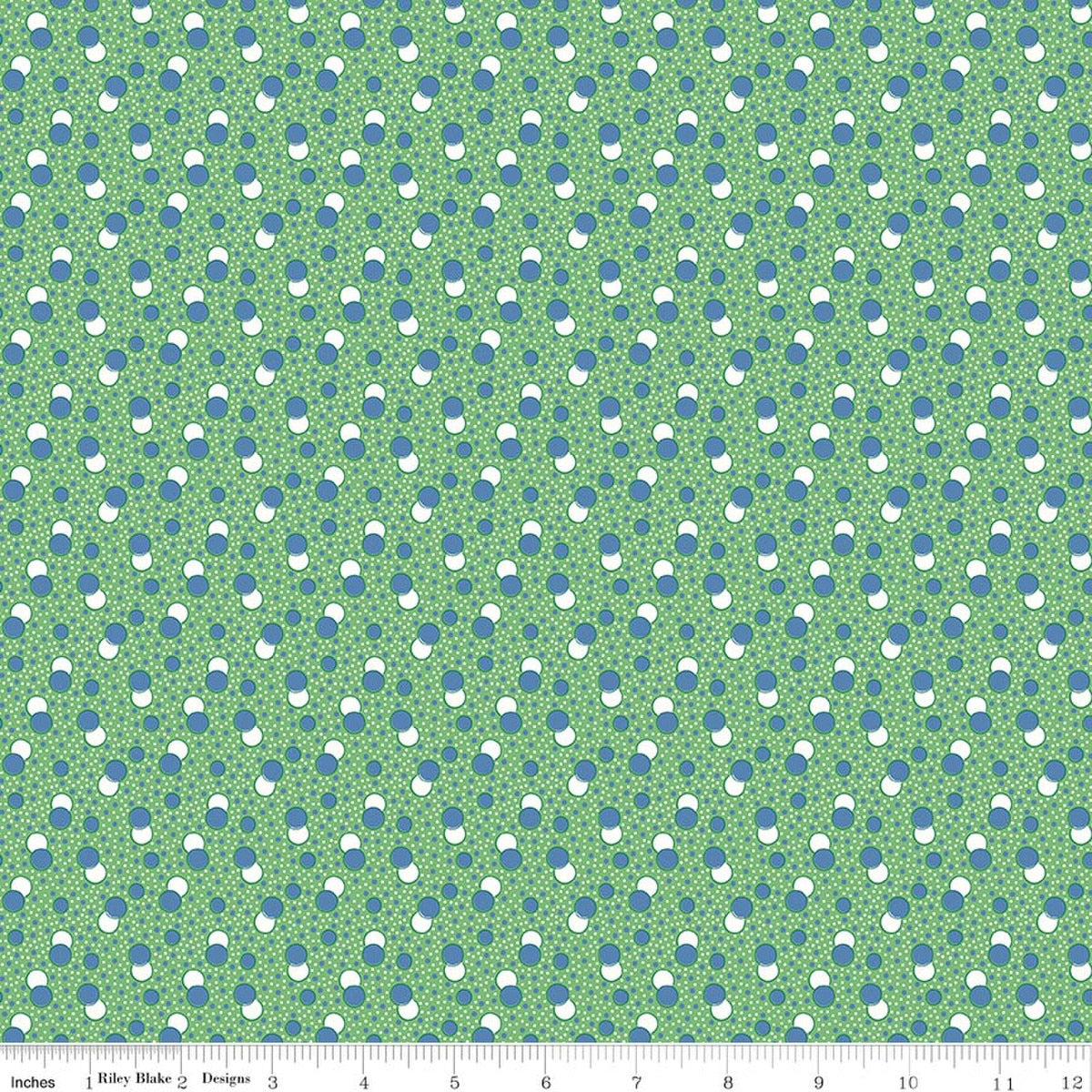 Traditional 30's Dots Green Quilt Fabric