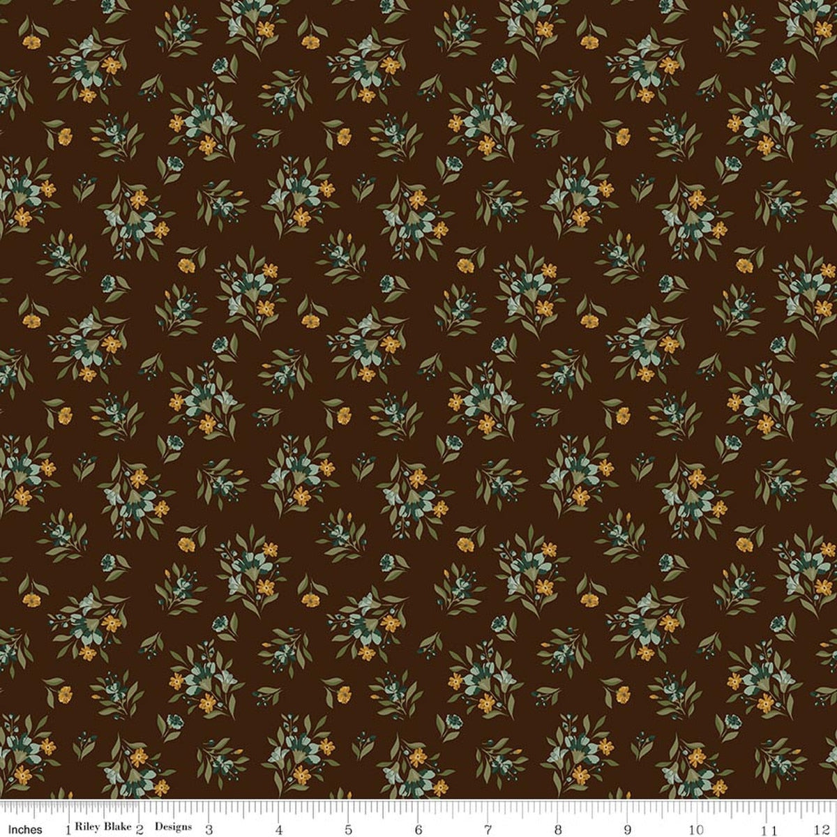 Worth Repeating Floral Coffee Quilt Fabric by Sandy Gervais by Sandy Gervais