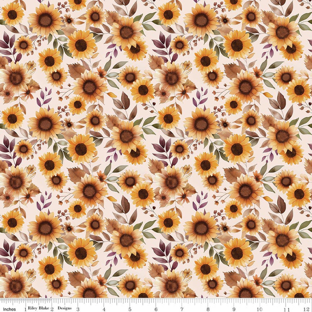 Harvest on the Prairie Sunflowers Latte Quilt Fabric – Quilting Books ...