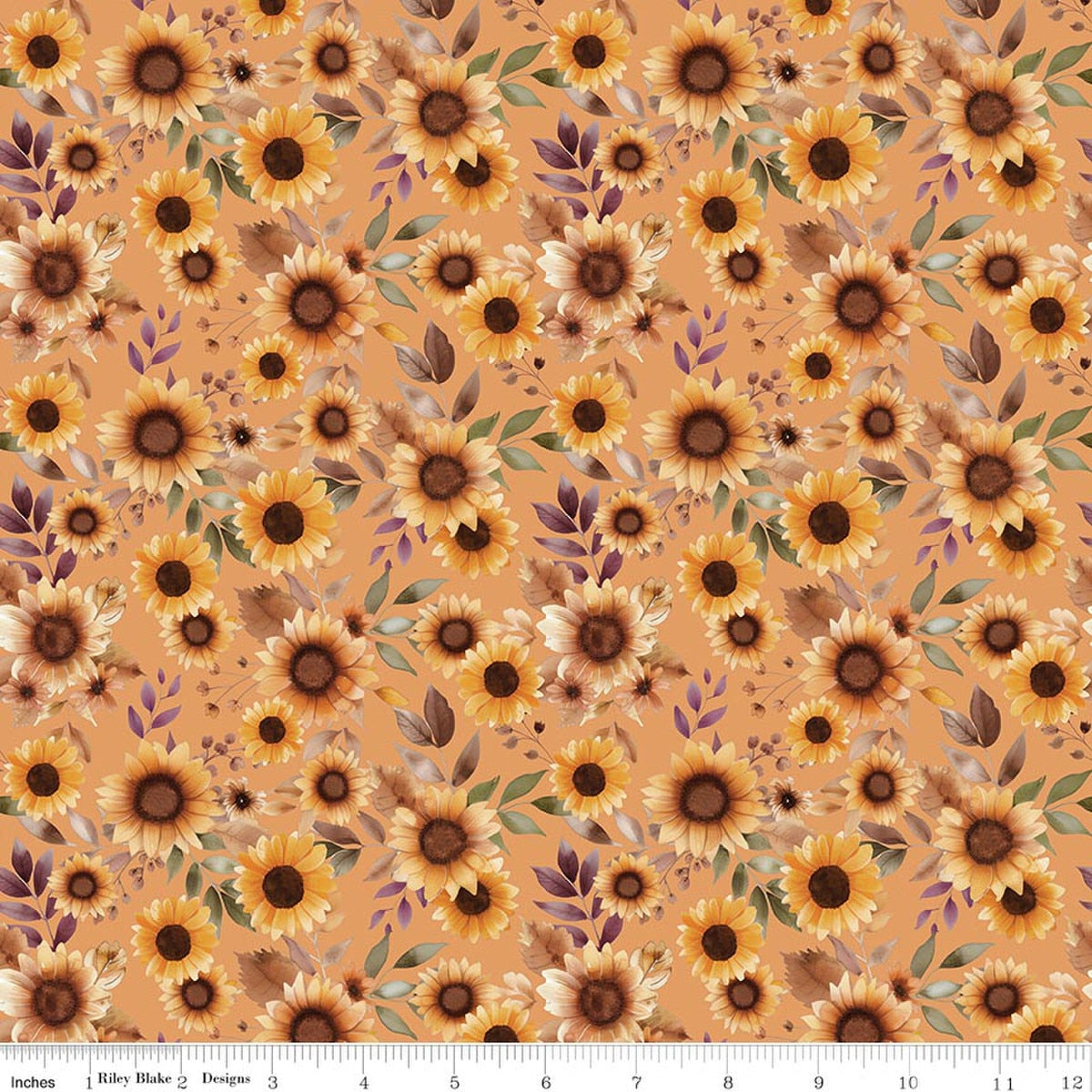 Harvest on the Prairie Sunflowers Marmalade Quilt Fabric by Modern Prairie