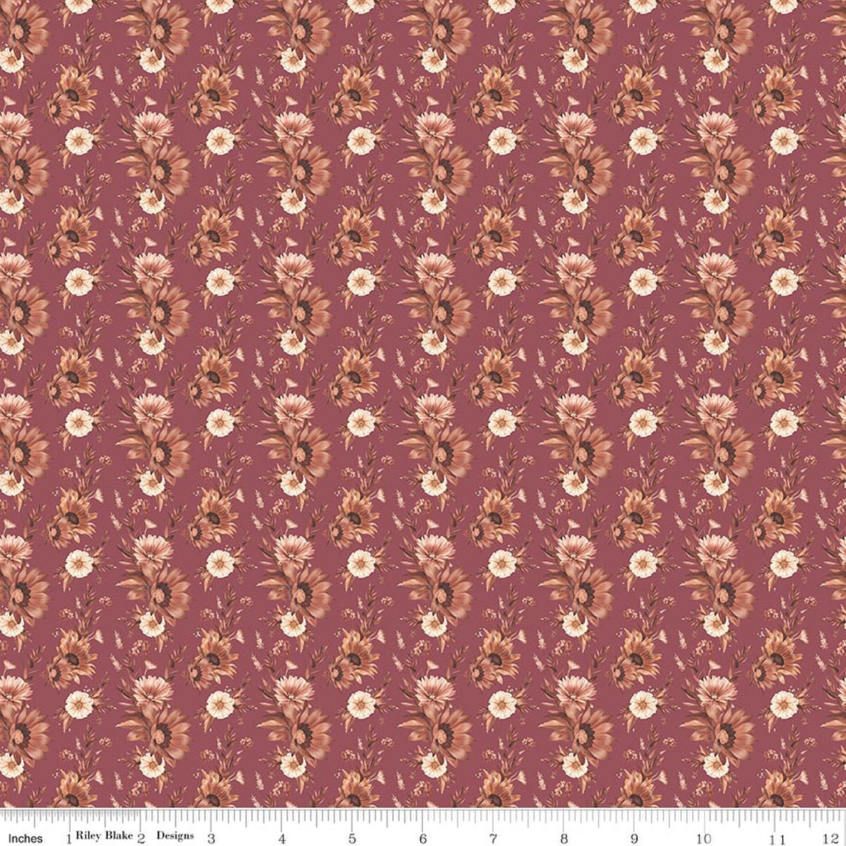 Harvest on the Prairie Floral Wine Quilt Fabric by Modern Prairie