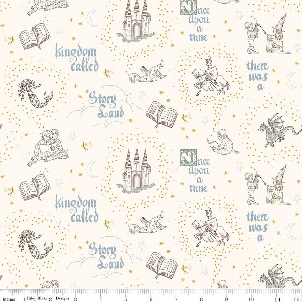 Story Land Once Upon a Time Cream Quilt Fabric by Sarah Jane