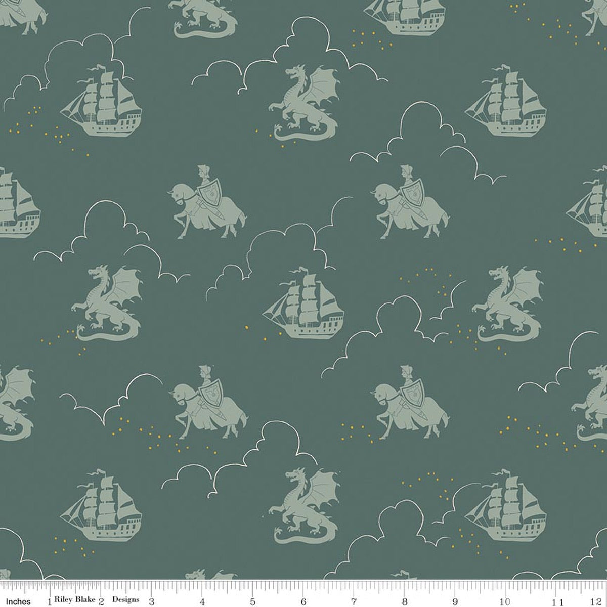 Story Land In the Knight Forest Quilt Fabric by Sarah Jane