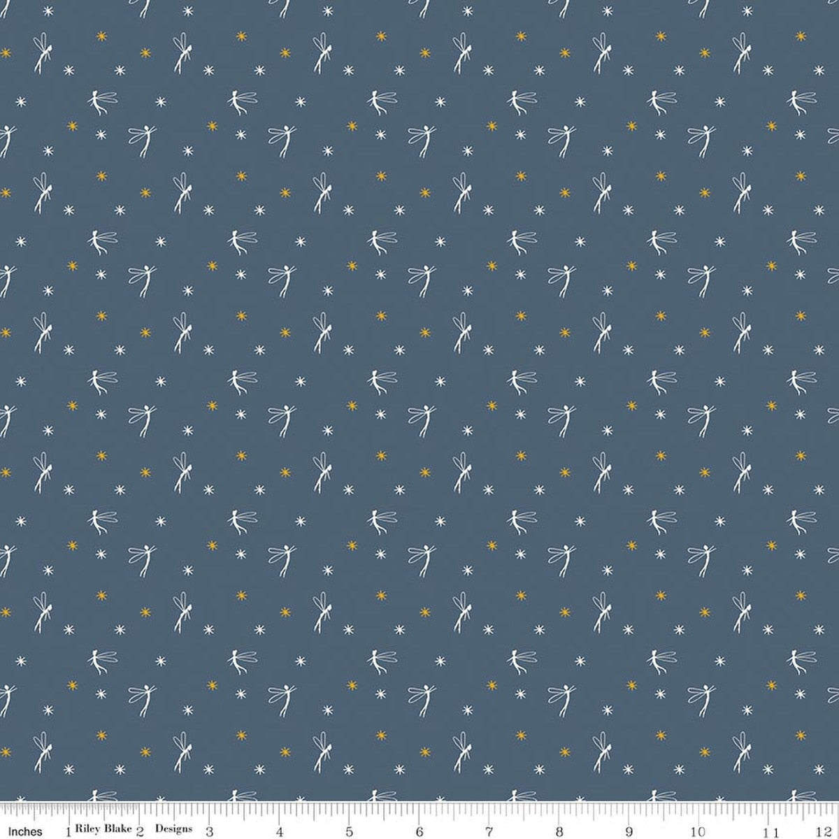 Story Land Fairy Lights Navy Quilt Fabric by Sarah Jane