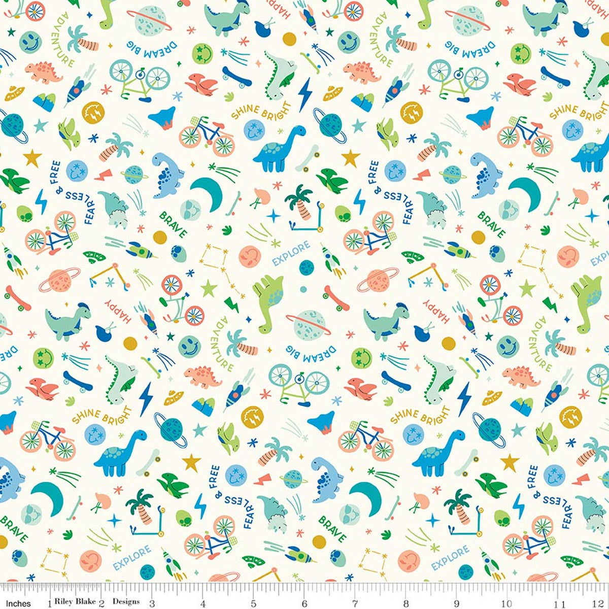 Brave Your Way Wild and Free Cloud Quilt Fabric by Cayla Naylor