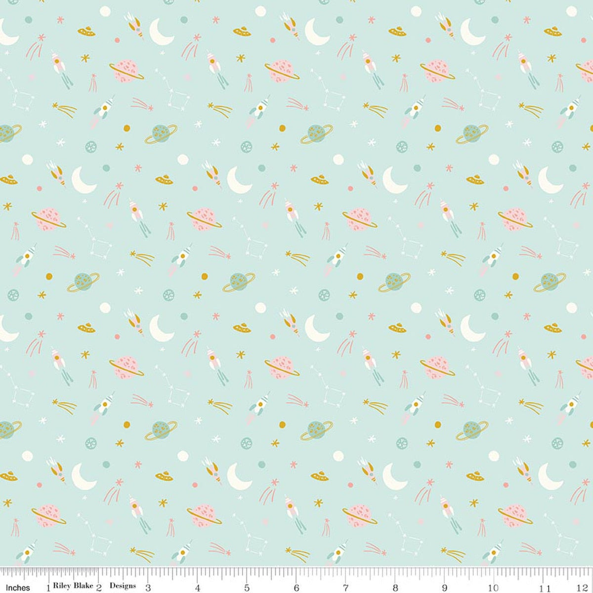 Brave Your Way To the Moon Songbird Quilt Fabric by Cayla Naylor