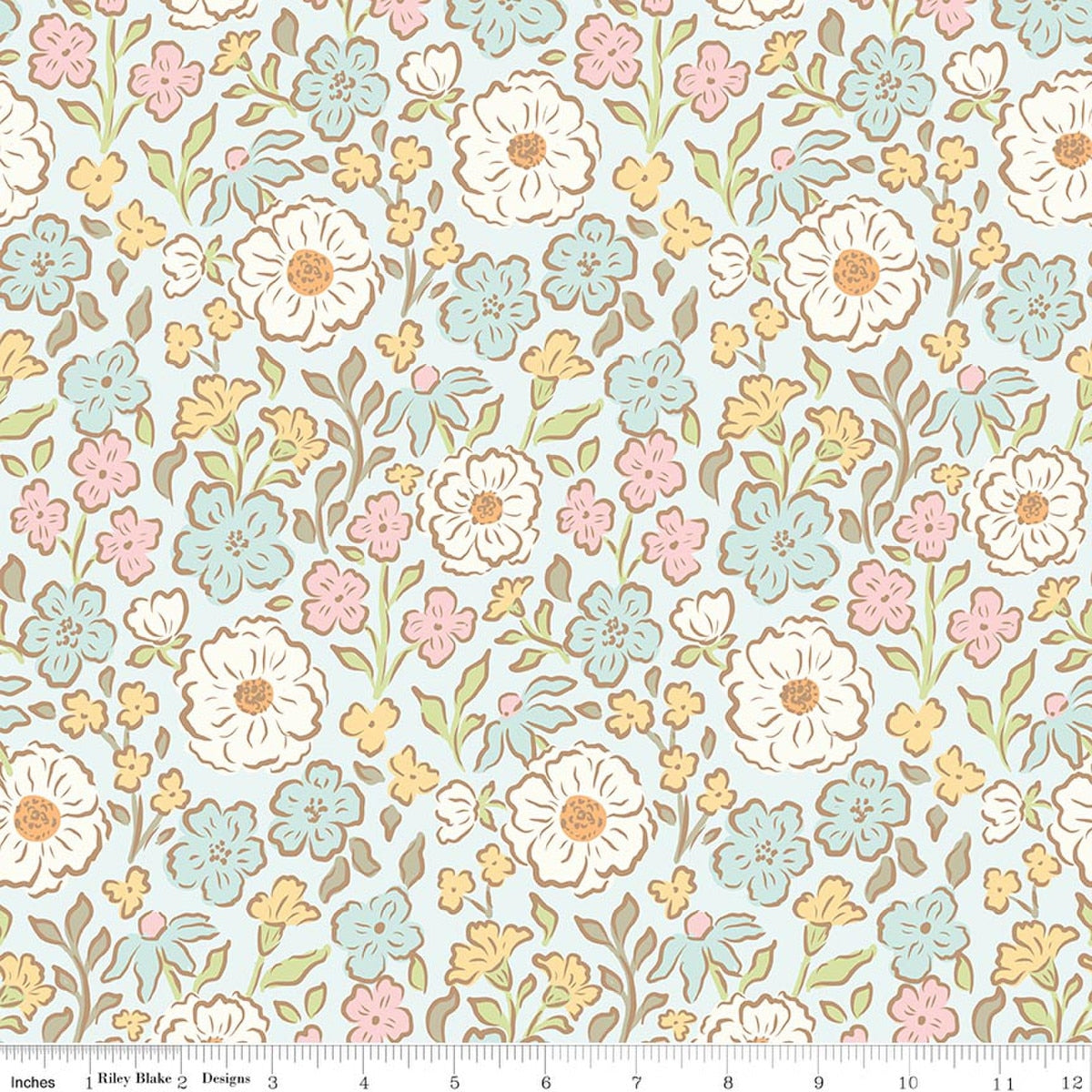 Little Posies Main Powder Quilt Fabric by Cayla Naylor