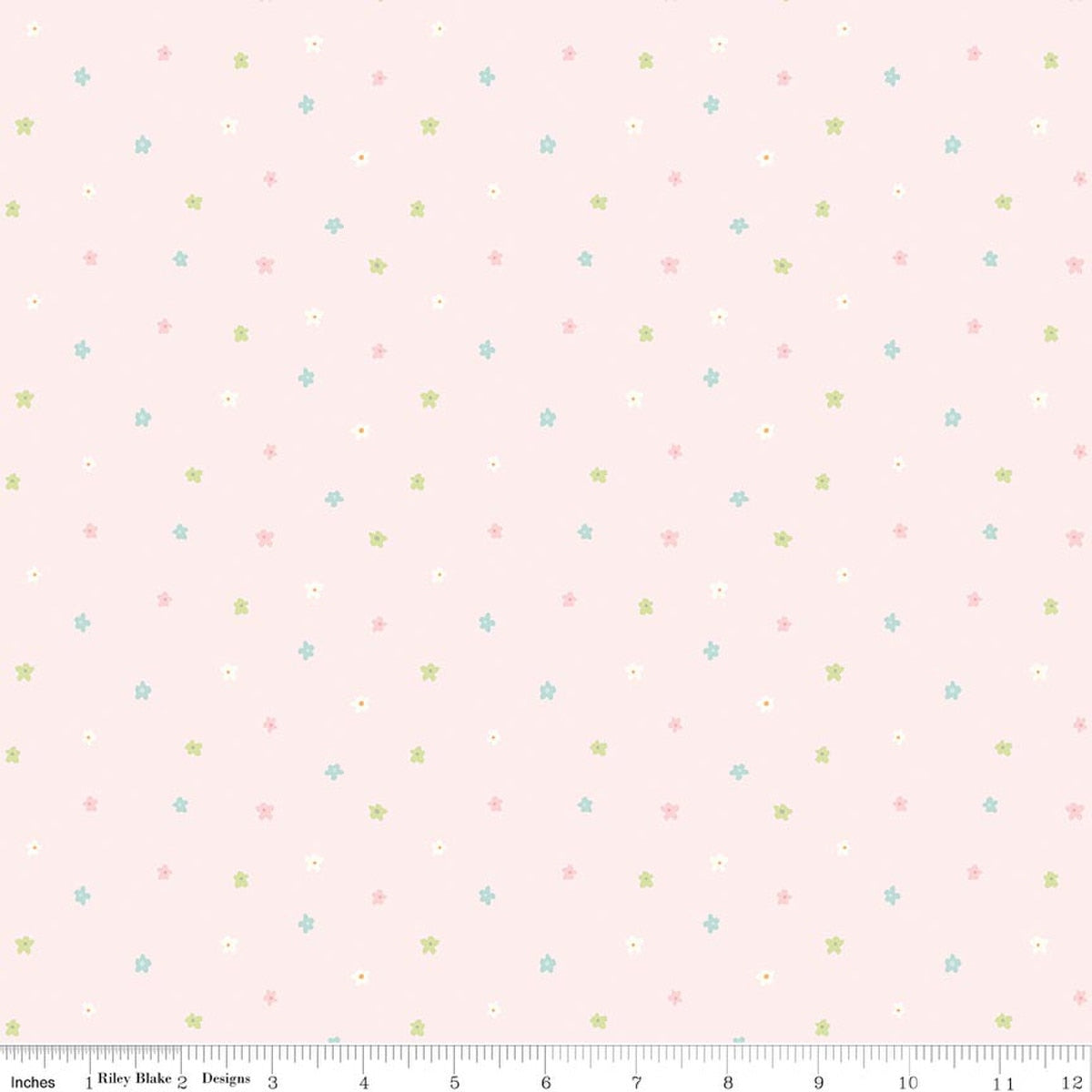 Little Posies Ditsy Pink Quilt Fabric by Cayla Naylor