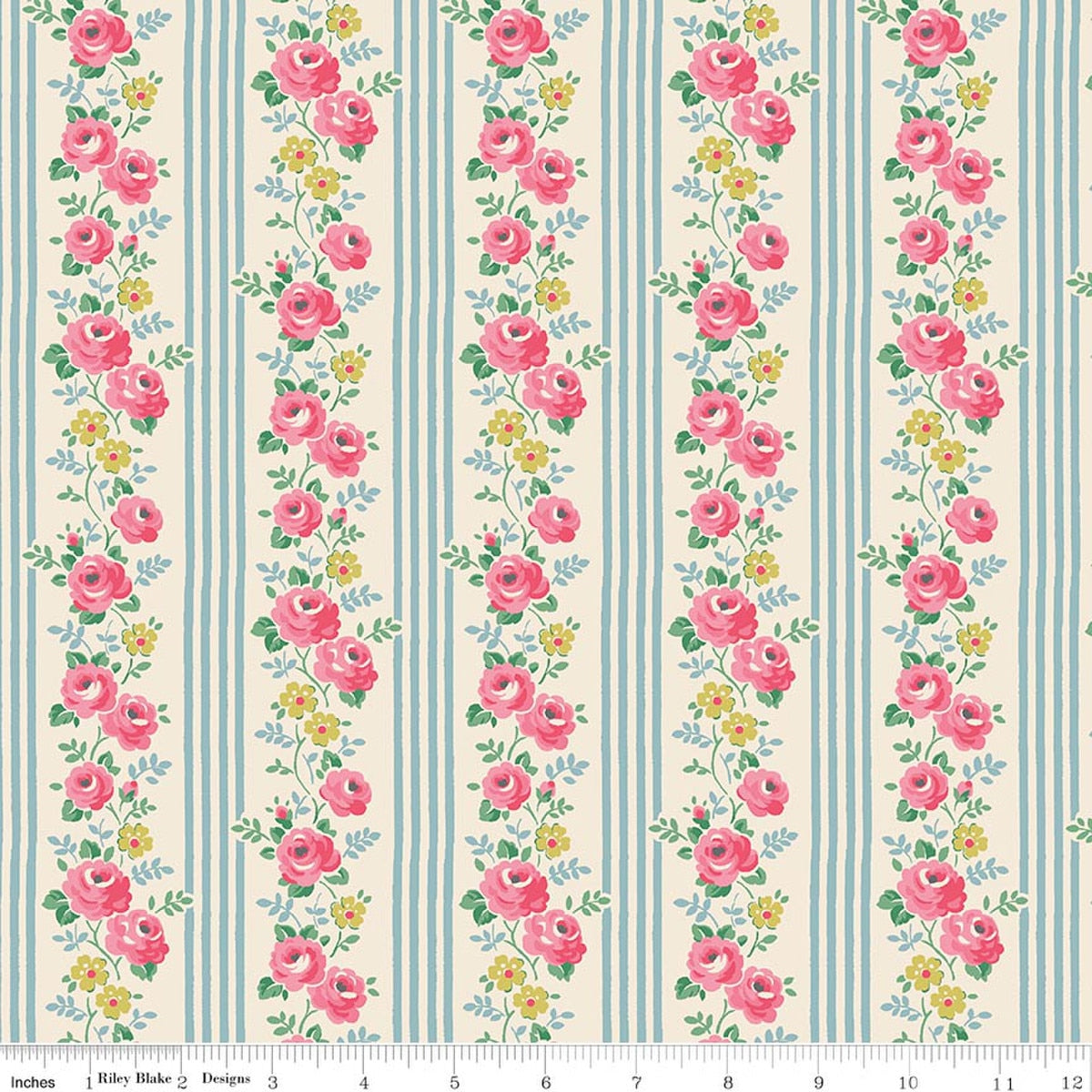 Cath Kidston® Signature Collection Stripe Blue Quilt Fabric by Cath Kidston