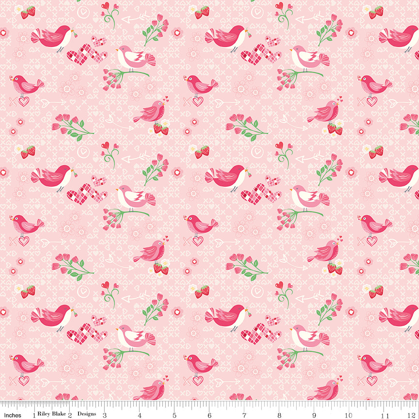 Bloom & Heart Tweetheart Frosting Quilt Fabric by Cherry Guidry of Cherry Blossoms