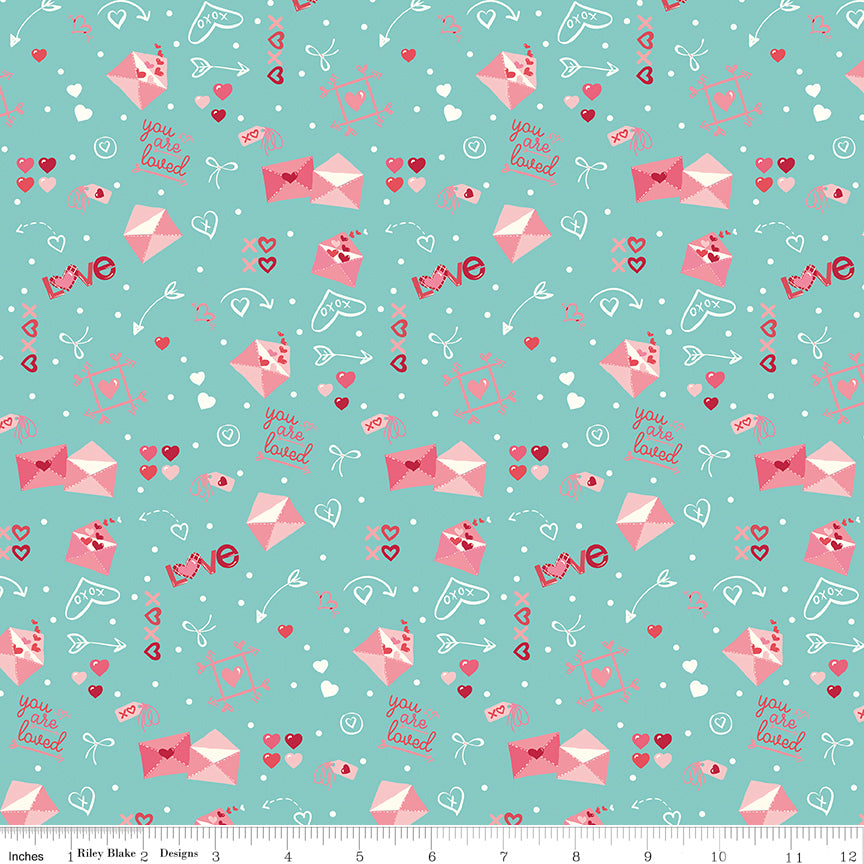 Bloom & Heart Postmarked Love Cottage Quilt Fabric by Cherry Guidry of Cherry Blossoms