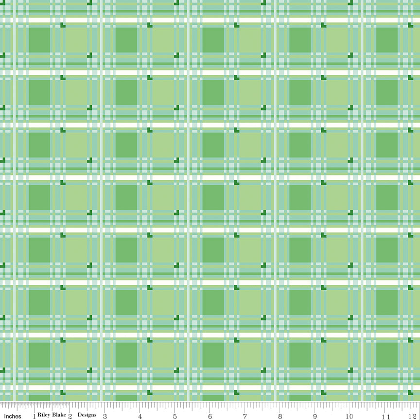 Bloom & Heart Sweet Tartan Lucky Quilt Fabric by Cherry Guidry of Cherry Blossoms
