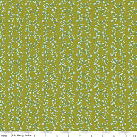 Luna Field Floral Crowns Olive Quilt Fabric by Luna Field — Katherine Lenius