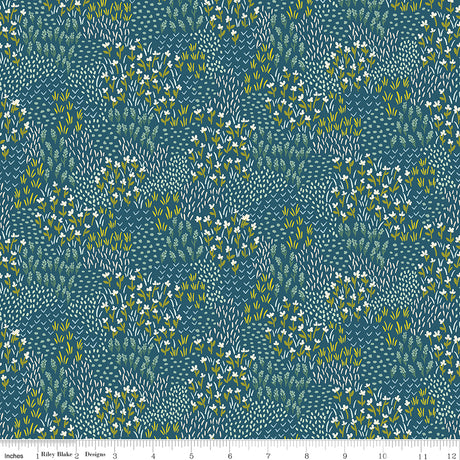 Luna Field Meadow Navy Quilt Fabric by Luna Field — Katherine Lenius