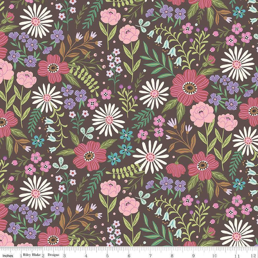 Mountain Jamboree Main Brown Quilt Fabric by Genesis Hall