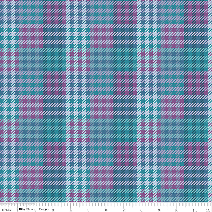 Mountain Jamboree Plaid Blue Quilt Fabric by Genesis Hall