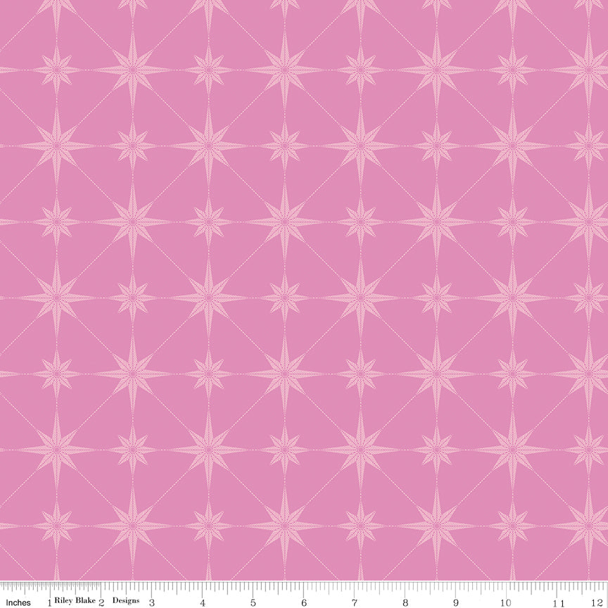 Mountain Jamboree Stars Pink Quilt Fabric by Genesis Hall