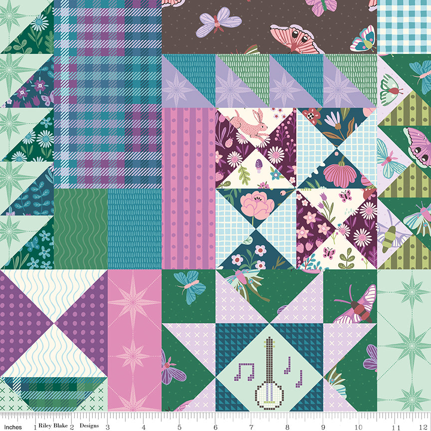 Mountain Jamboree Patchwork Cheater Print Multi Quilt Fabric by Genesis Hall