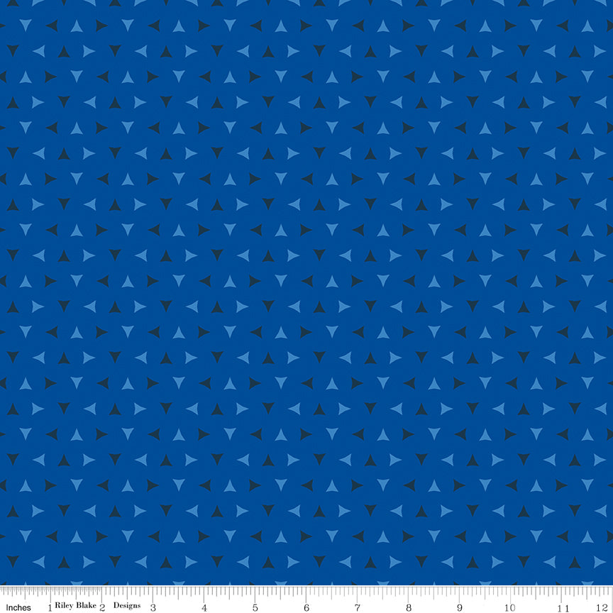 Quilt in Color Tiny Triangles Blue Quilt Fabric by Christa Watson