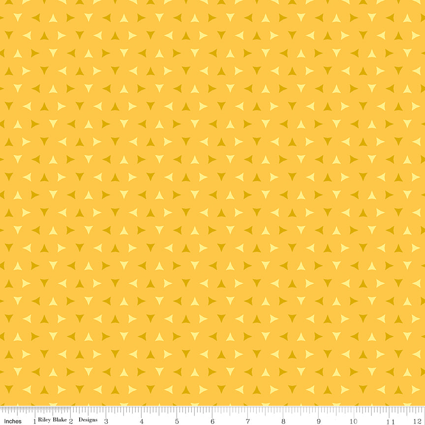 Quilt in Color Tiny Triangles Yellow Quilt Fabric by Christa Watson
