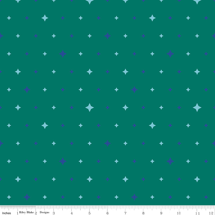 Quilt in Color Twinkle Stars Jade Quilt Fabric by Christa Watson