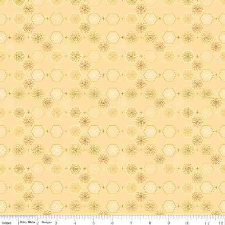 Sweet as Honey Floral Hexies Beehive Quilt Fabric by Sweet as Honey — Frank Gulick