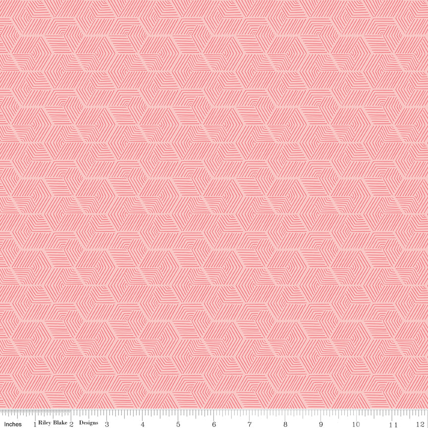 Sweet as Honey Hexagon Texture Pink Quilt Fabric by Sweet as Honey — Frank Gulick