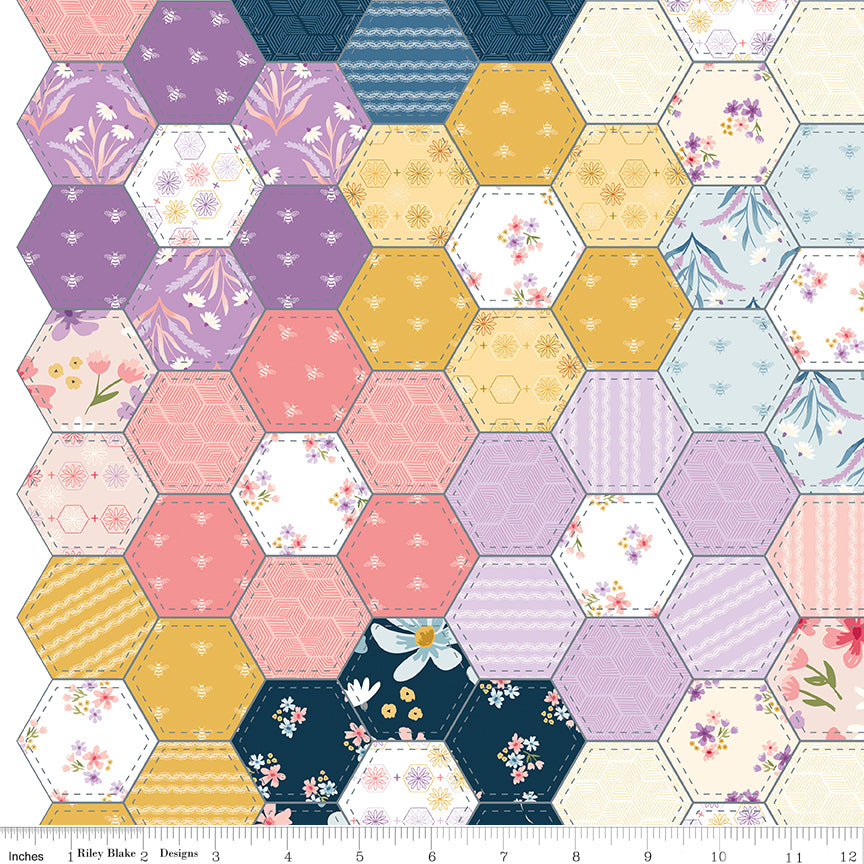 Sweet as Honey Cheater Print Multi Quilt Fabric by Sweet as Honey — Frank Gulick