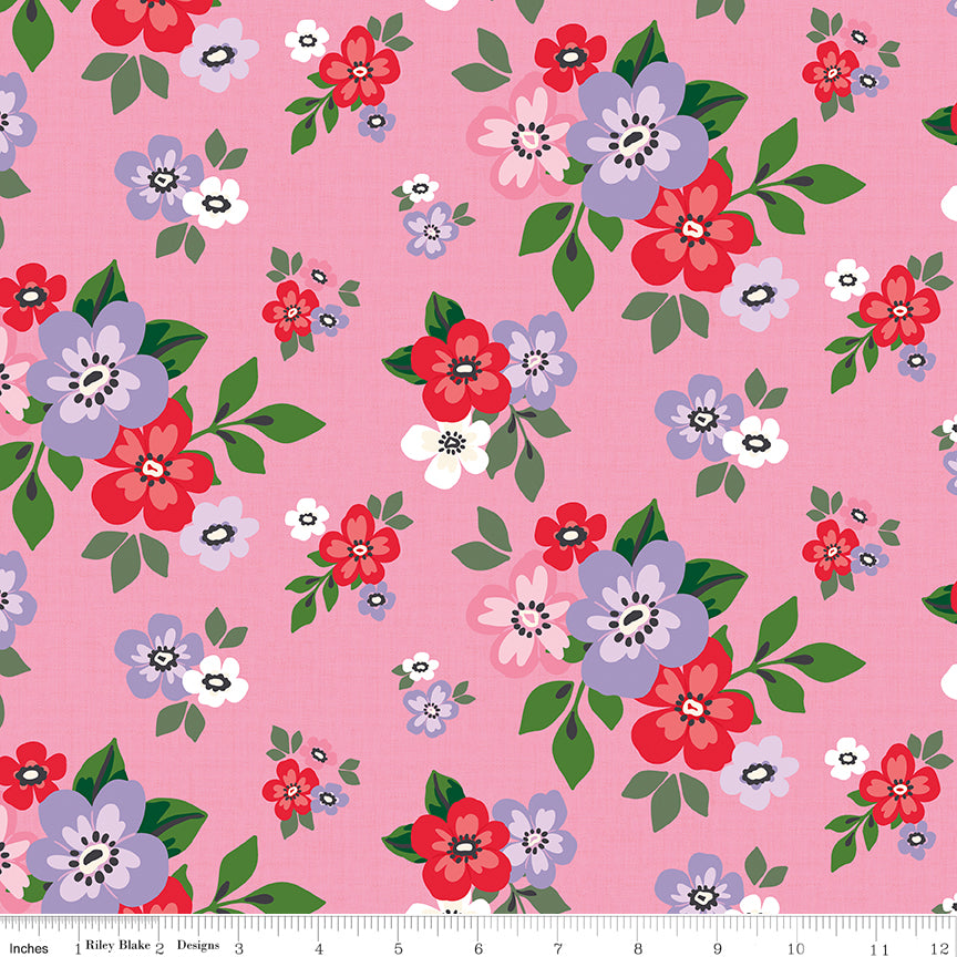 Sweet on You Main Pink Quilt Fabric by Christopher Thompson of The Tattooed