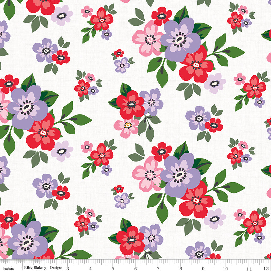 Sweet on You Main White Quilt Fabric by Christopher Thompson of The Tattooed