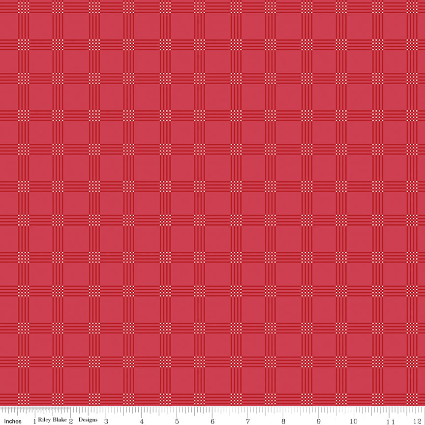 Sweet on You Plaid Red Quilt Fabric by Christopher Thompson of The Tattooed