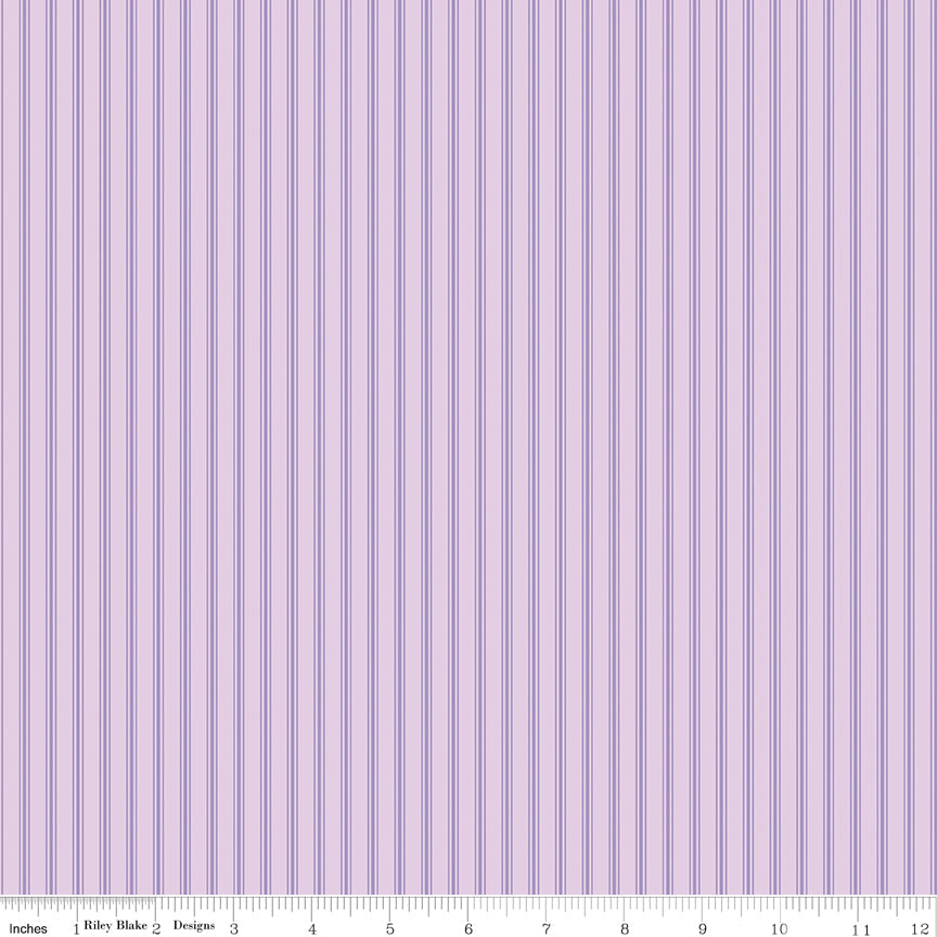 Sweet on You Stripes Lavender Quilt Fabric by Christopher Thompson of The Tattooed
