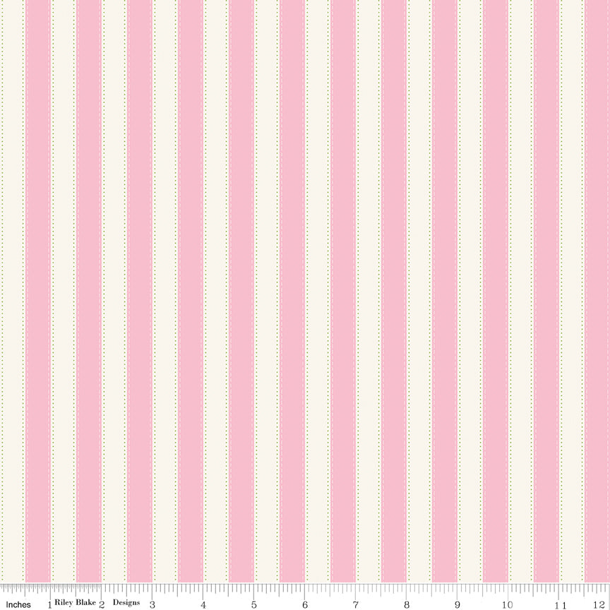 The World of Strawberry Shortcake Stripes Pink Quilt Fabric by The World of Strawberry Shortcake™ collection