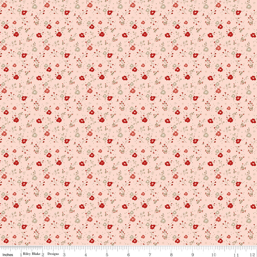 To My Love Delicate Floral Pink Quilt Fabric by Sandy Gervais